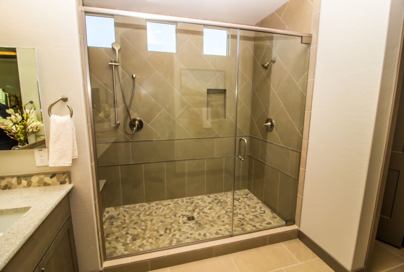 Glass Shower with Black Frame